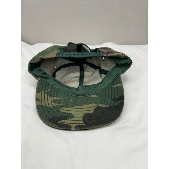 Levi Garrett Chewing Tabacco Snapback Hat Green Camo Patch Logo Vintage USA Made - Picture 3 of 8